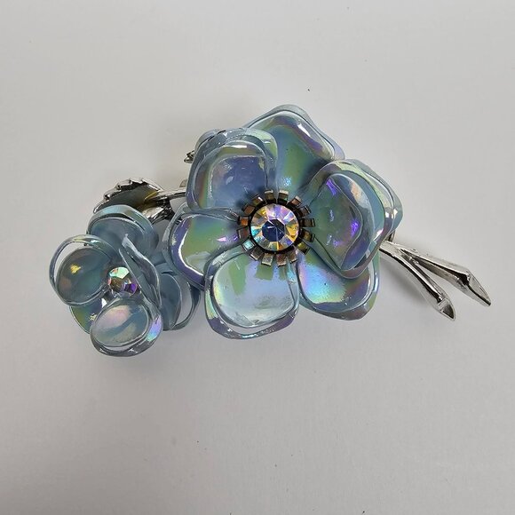 Vintage Blue Floral Brooch Set - Picture 3 of 13